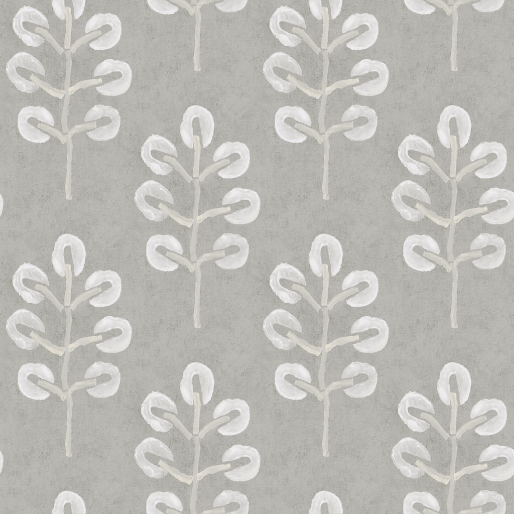 Chesapeake Plum Tree Grey Botanical Wallpaper