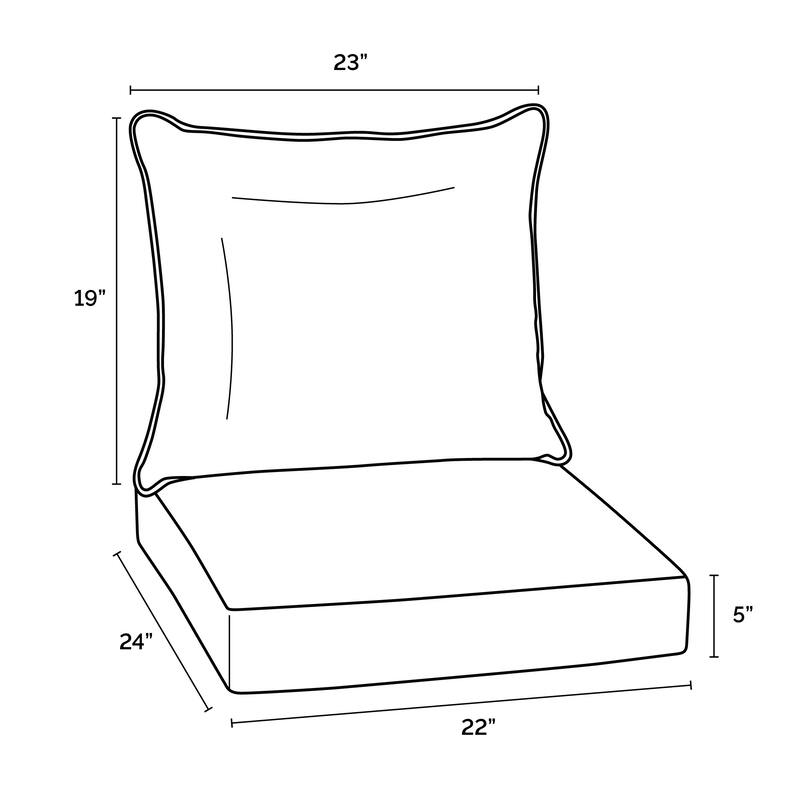 ARDEN Outdoor 24 x 22 in. Deep Seat Set