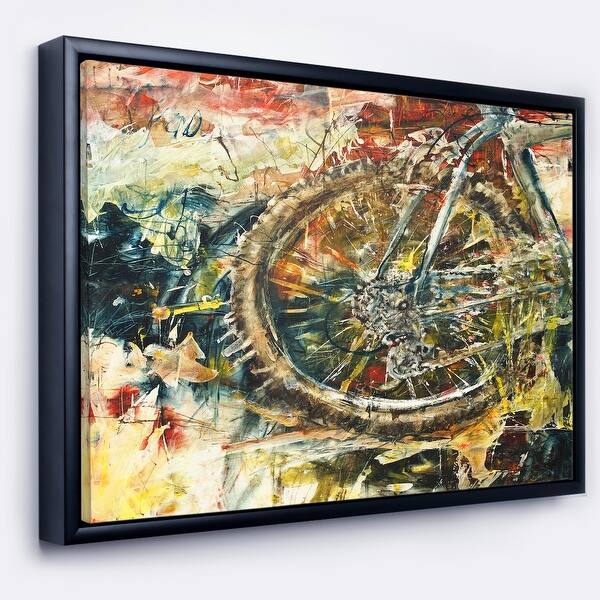 Shop Designart Mountain Bike Oil Painting Abstract Framed Canvas
