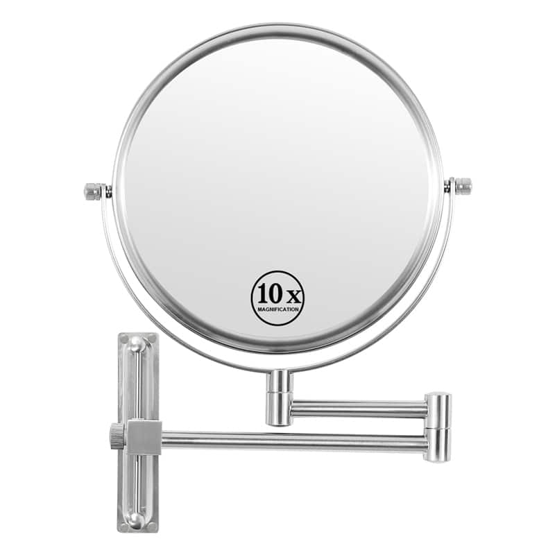 Height Adjustable 8 Inch 1x/10x Magnifying Double Sided Vanity Mirror