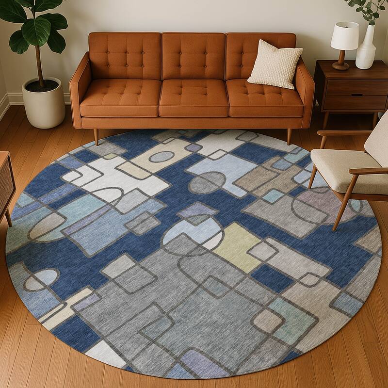 Machine Washable Indoor/ Outdoor Contemporary Prenner Chantille Rug