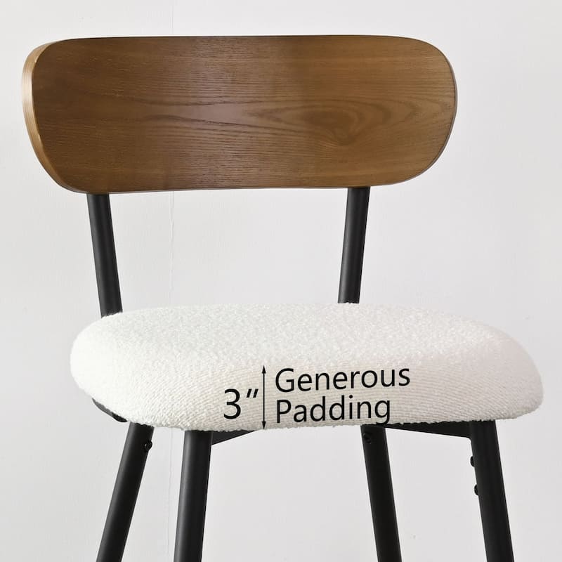 Boucle Counter Stool with Ash Back(Set of 2)