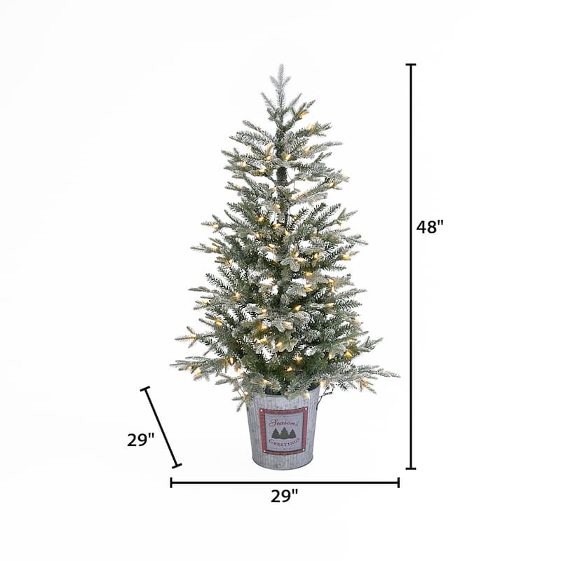 4 ft. Illuminating Flocked Half Holiday Tree