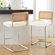 preview thumbnail 7 of 15, Velvet Upholstered Rattan Counter/Bar Stools, Set of 2/3