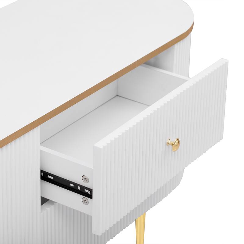 Modern TV Stand for TV up to 80 Inches with 4 Drawers & 1 Cabinet - 70.9" D x 15.6" W x 21.7" H