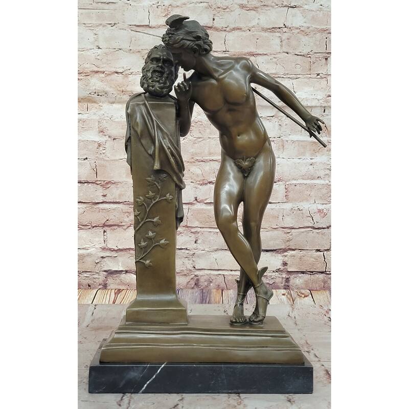 Hippolyte Alexandre Julien Moulin French Bronze Sculpture The Secret From Above