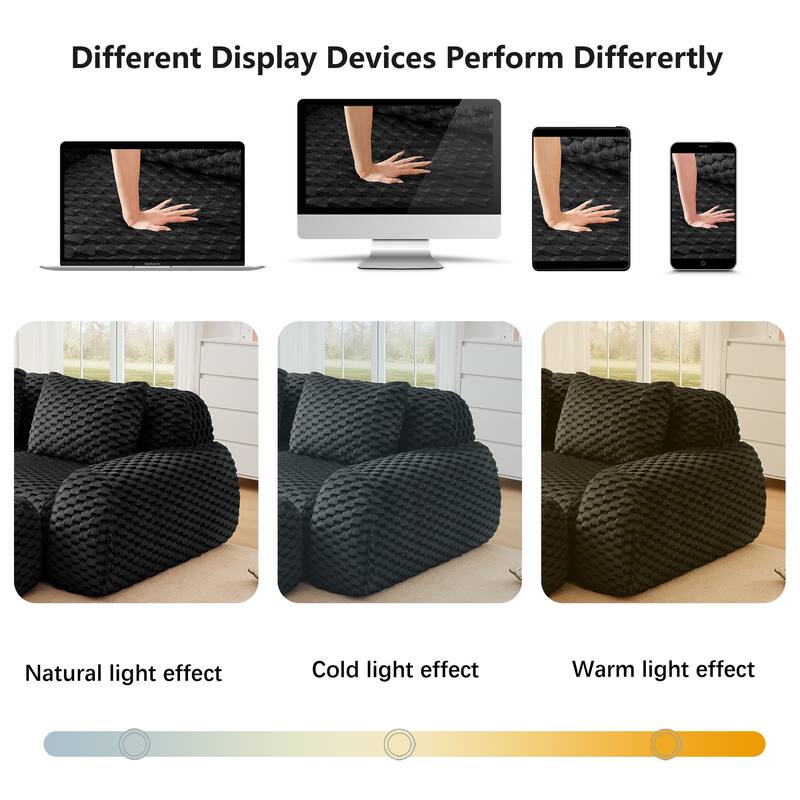 Floor Cloud Sectional Couch, Boneless Sofa for Living Room, Modular Sectional Sofa with Deep Seat, No Assembly Required