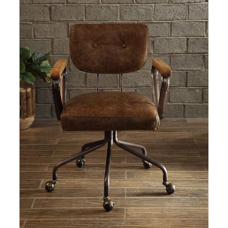 Vintage Whiskey Top Grain Leather Office Chair