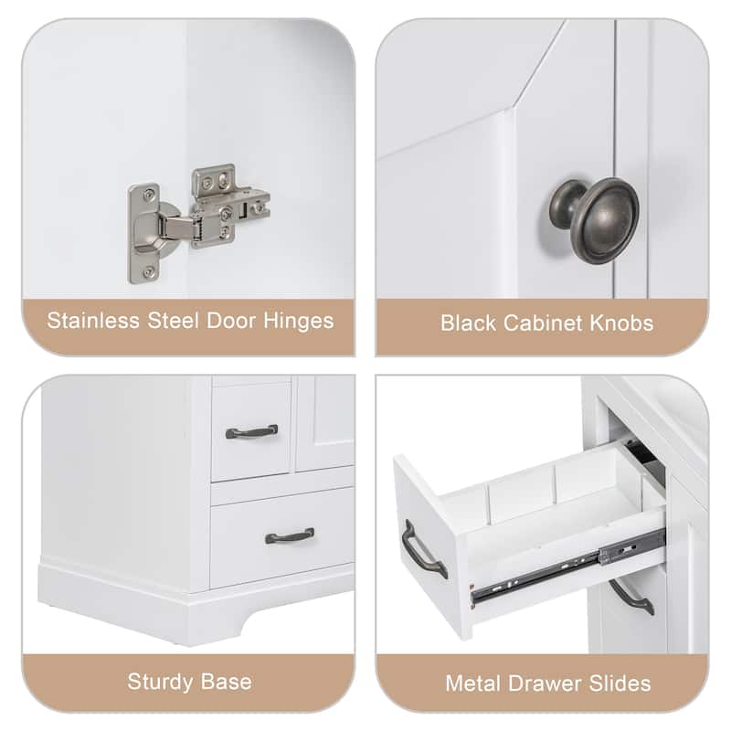 36 in. W x 18 in. D x 33 in. H Freestanding Bath Vanity Cabinet without Top in White - 36 in.