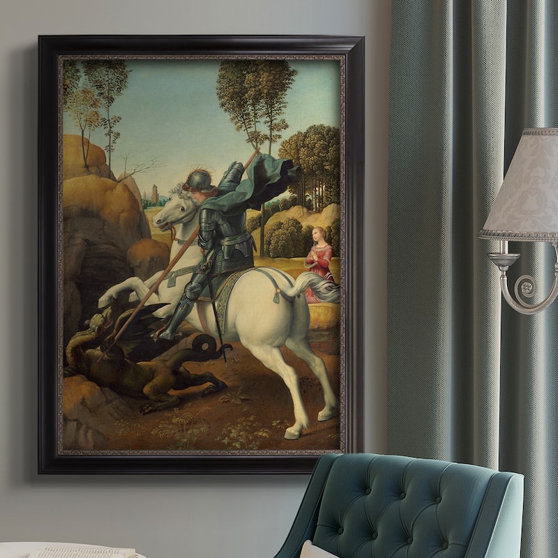 Saint George and the Dragon Premium Framed Canvas- Ready to Hang