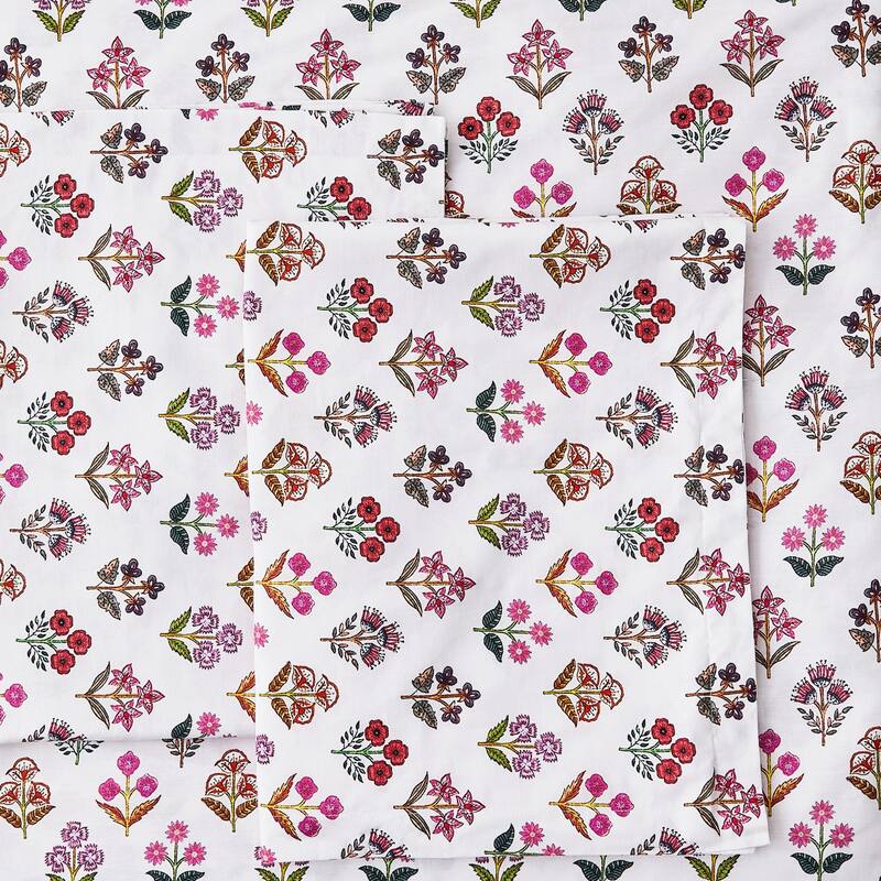Happy Garden Cotton Duvet Set Multi Rose