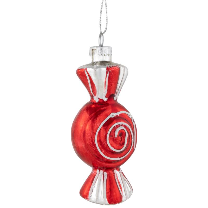 4" Peppermint Candy Glass Christmas Ornament