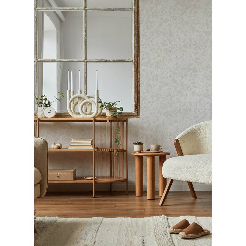 A-Street Prints Turi Light Grey Twining Vines Wallpaper