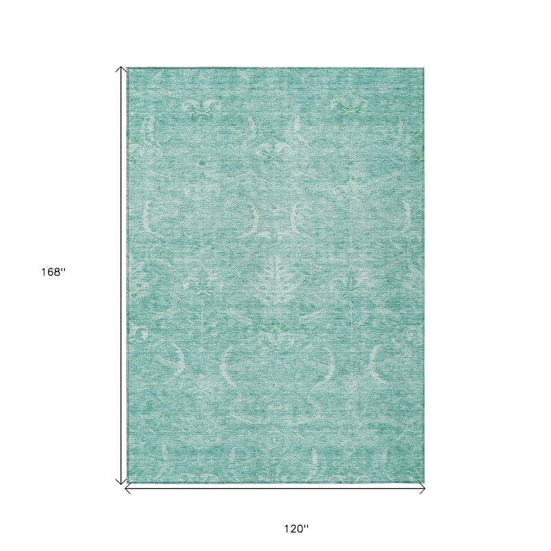 HomeRoots Damask Transitional Rectangle Outdoor Rug