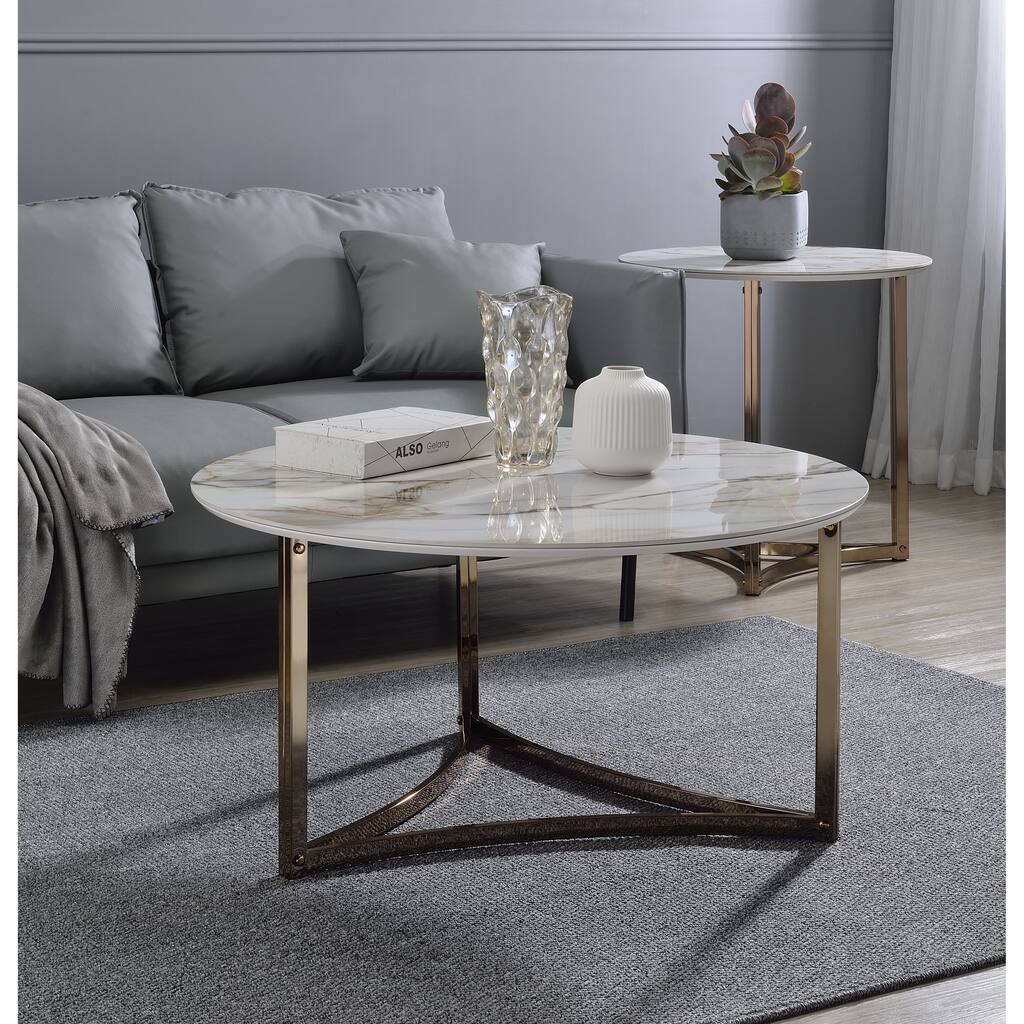 Sintered Stone Top Round Coffee Table