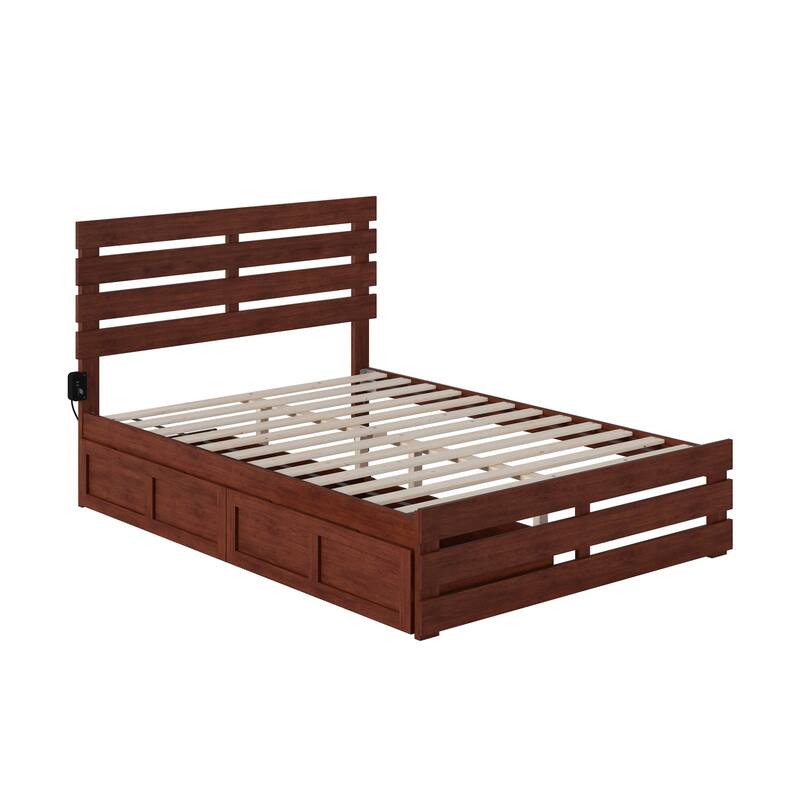 Oxford Bed with Footboard and USB Turbo Charger with 2 Drawers