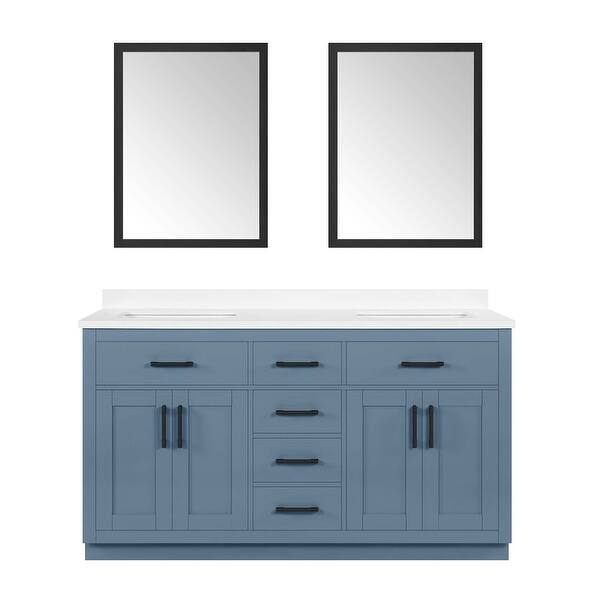 Ove Decors Bailey 60 in. Double Sink Bathroom Vanity in Blue Lagoon Bed Bath & Beyond 35447036