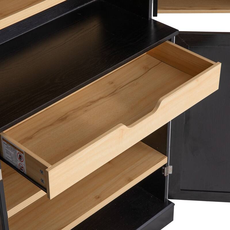 Farmhouse 78.2" Tall Kitchen Pantry Cabinet with Door Shelves, Adjustable Shelves and Hidden Drawer