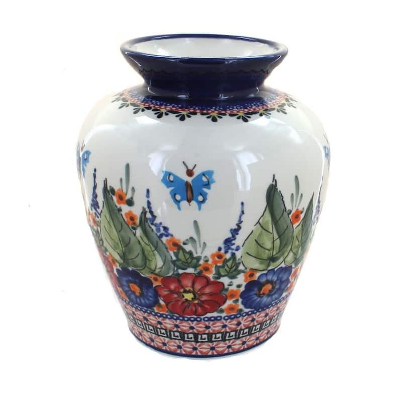 Blue Rose Polish Pottery 790 Zaklady Medium Vase