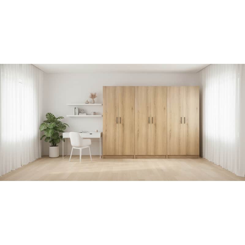 Modex Multi-Purpose Utility Storage Cabinet (3-Piece Set) - W 94.5″ × D 15.7″ × H 70.9″