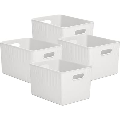 Superio Plastic Bin Set of 4 - 15"W x 9"H x 11.5"D
