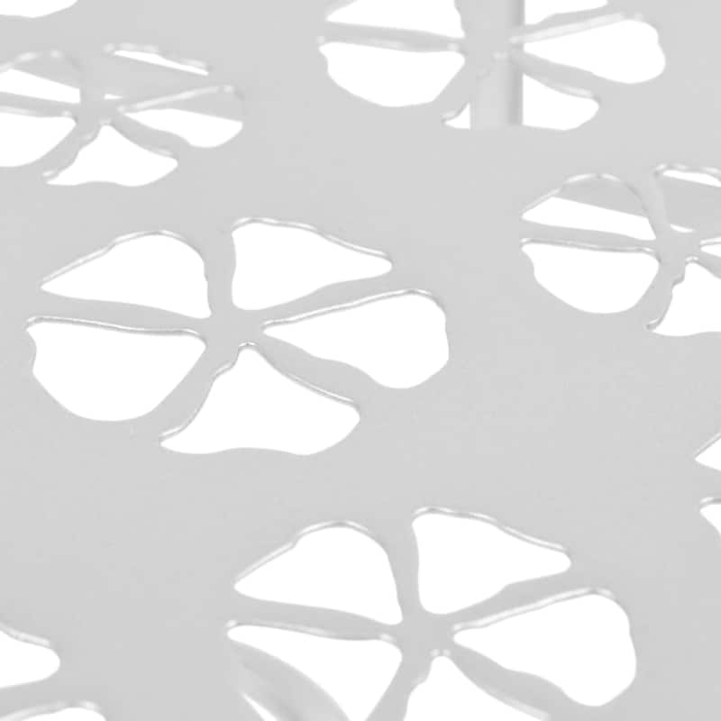 vidaXL Side Table Silver Metal 28.3x14.2x29.1 in Decorative Inlays - 14.2 x 28.3 x 29.1 in