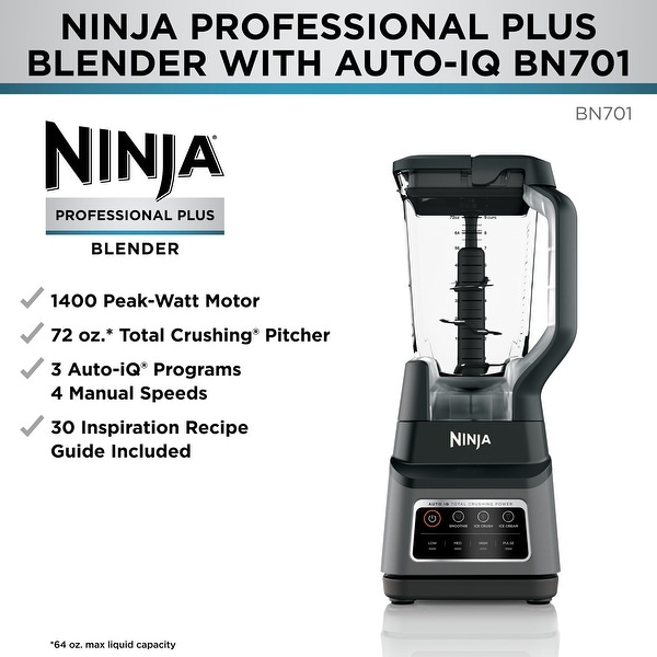 Ninja BN701 Professional Plus Blender with Auto-iQ - Black