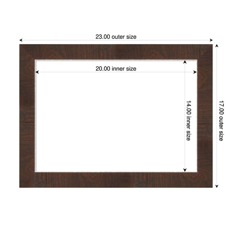 Amanti Art Wildwood Brown Narrow Framed Dry Erase Magnetic Board - 23 x 17 in