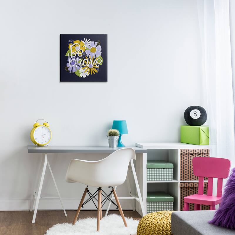 Stupell Be Brave over Florals Canvas Wall Art Design By Mandy Ford Art + Illustration