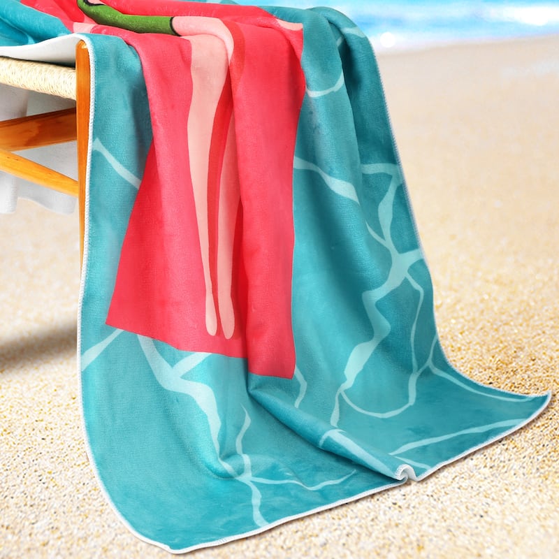 Oversized Beach Towel, Absorbent and Quick Dry, Thick Pool Towels for Swimming, Camping 28" x 56"