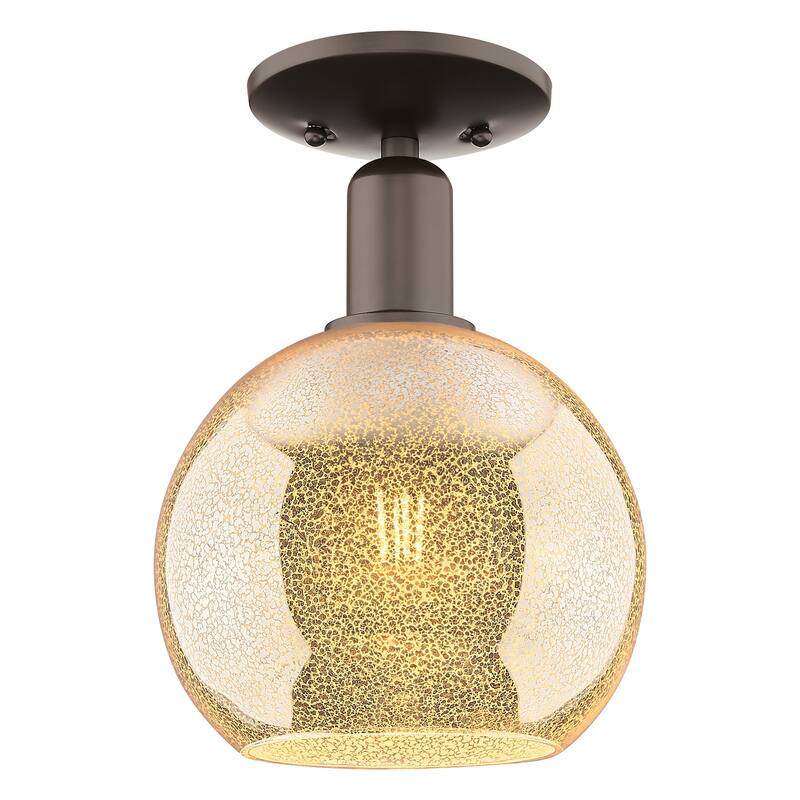 Innovations Lighting 716-1C-12-8 Athens Semi-Flush Athens 8" Wide - Oil Rubbed Bronze / Mercury