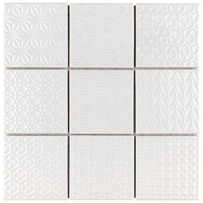Merola Tile Spirit White 1.63" x 1.63" Porcelain Mosaic Tile