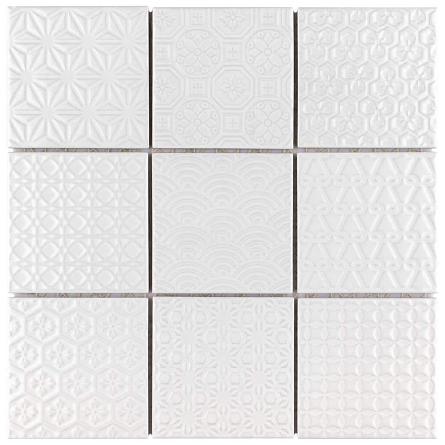 Merola Tile Spirit White 1.63" x 1.63" Porcelain Mosaic Tile