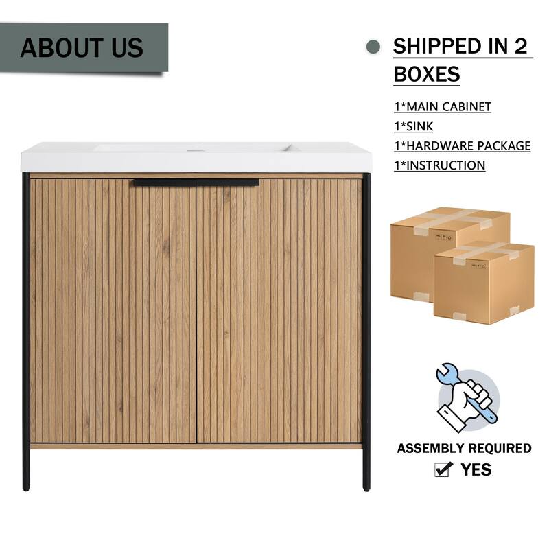 59-inch Double Sink Bathroom Vanity with Adjustable Shelves, Soft-Close Hinges, Resin Basin