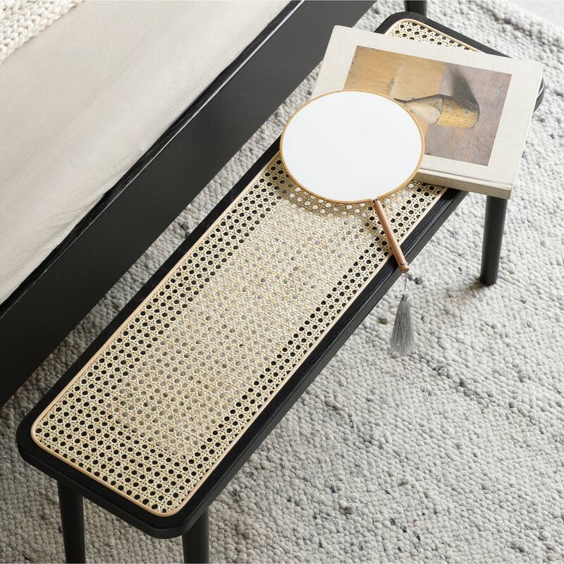 Modern Solid Oak Wood Dining Bench for Bedroom, Entryway, Living Room