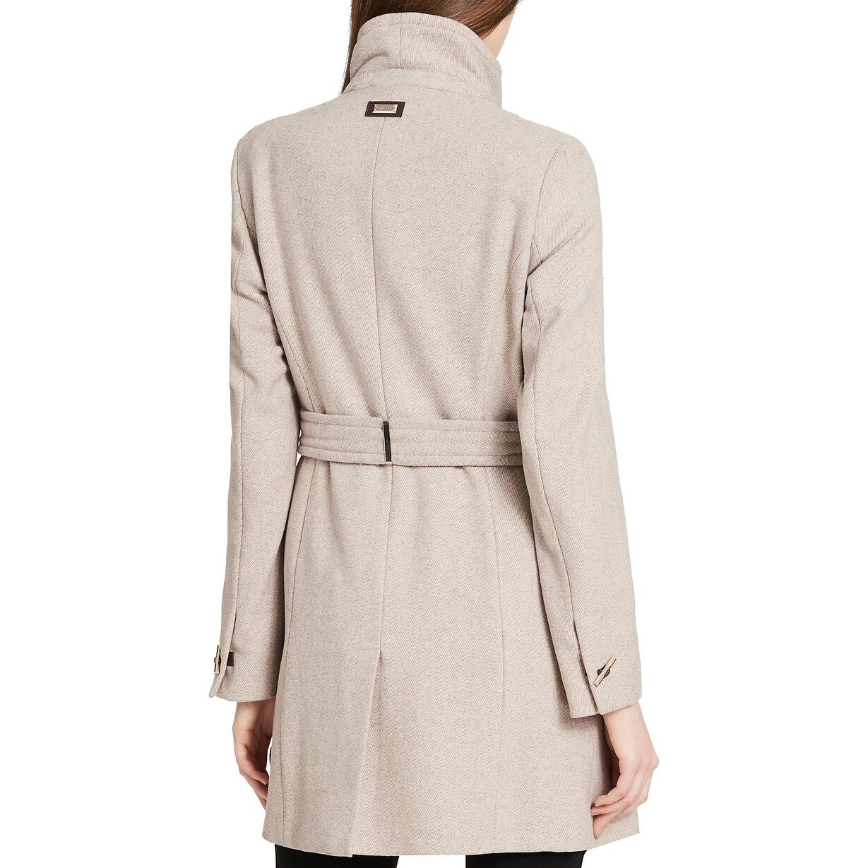 calvin klein belted wrap coat oatmeal