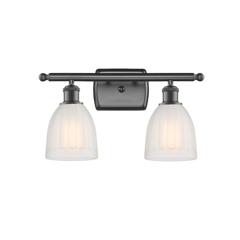 Innovations Lighting Brookfield 2 Light 16" Wide Bathroom Vanity Light - Oil Rubbed Bronze / White