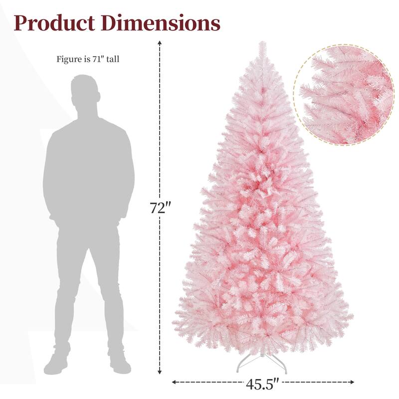 Yaheetech 4.5ft/6ft/7.5ft Pre-lit Artificial Christmas Tree with Foldable Stand