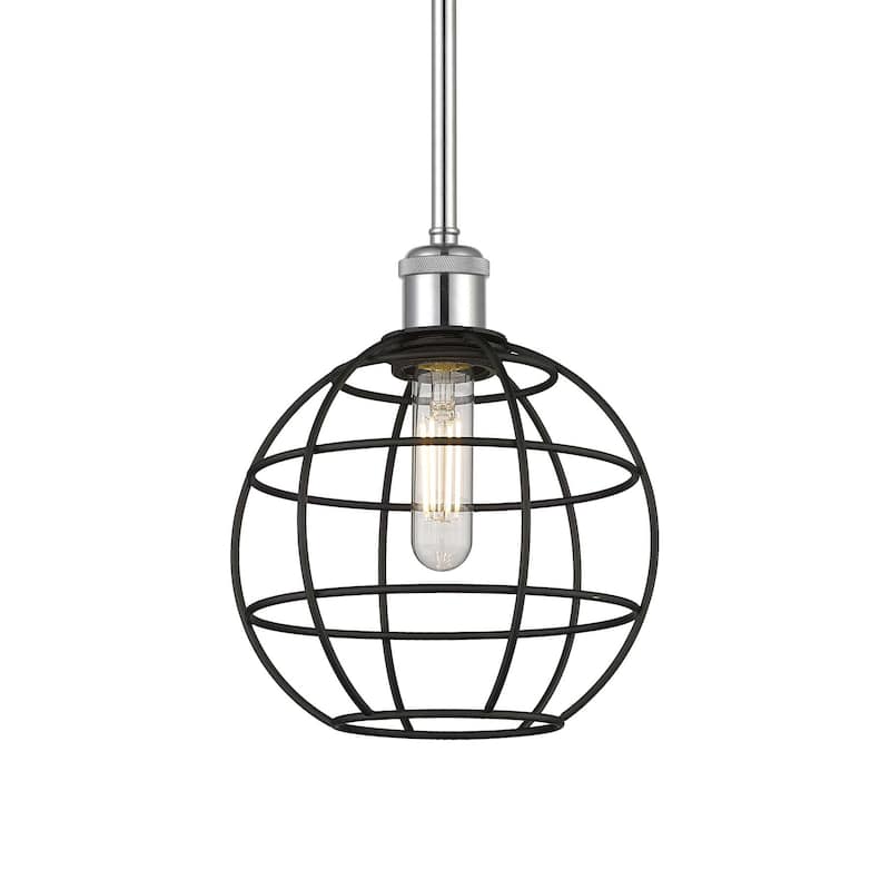 Innovations Lighting 516-1S-11-8 Lake Placid Pendant Lake Placid 8" - Polished Chrome / Matte Black