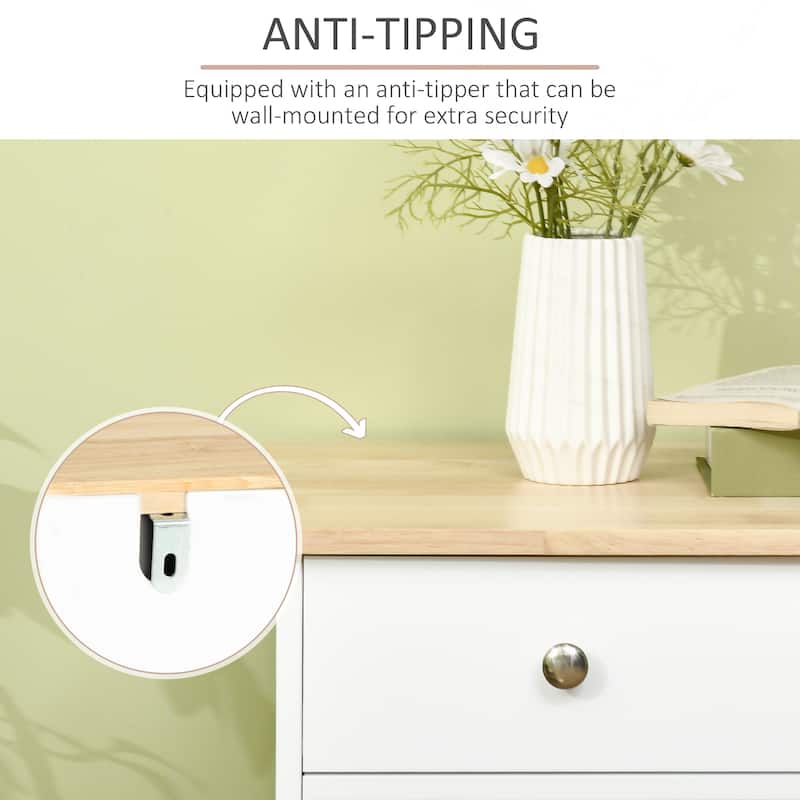 Sideboard with Solid Wood Countertop, Modern Kitchen Storage Cabinet, Coffee Bar Cabinet with 3 Drawers