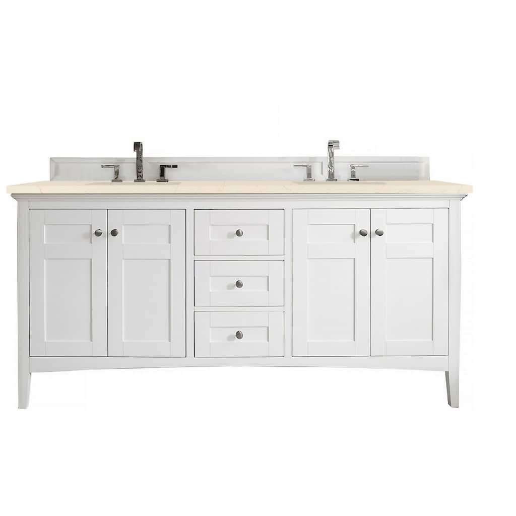 James Martin Vanities Palisades 72" Double Basin Hardwood Vanity Set