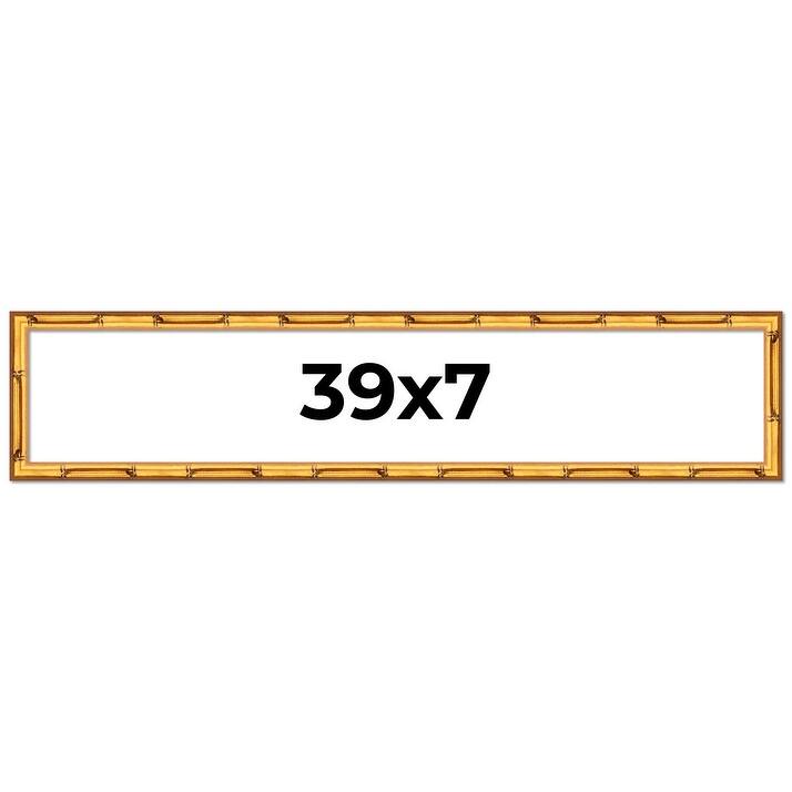 39x7 Frame Gold Bamboo Picture Frame Modern Photo Frame Includes UV Acrylic Shatter Guard Front Acid Free Foam Backing Board