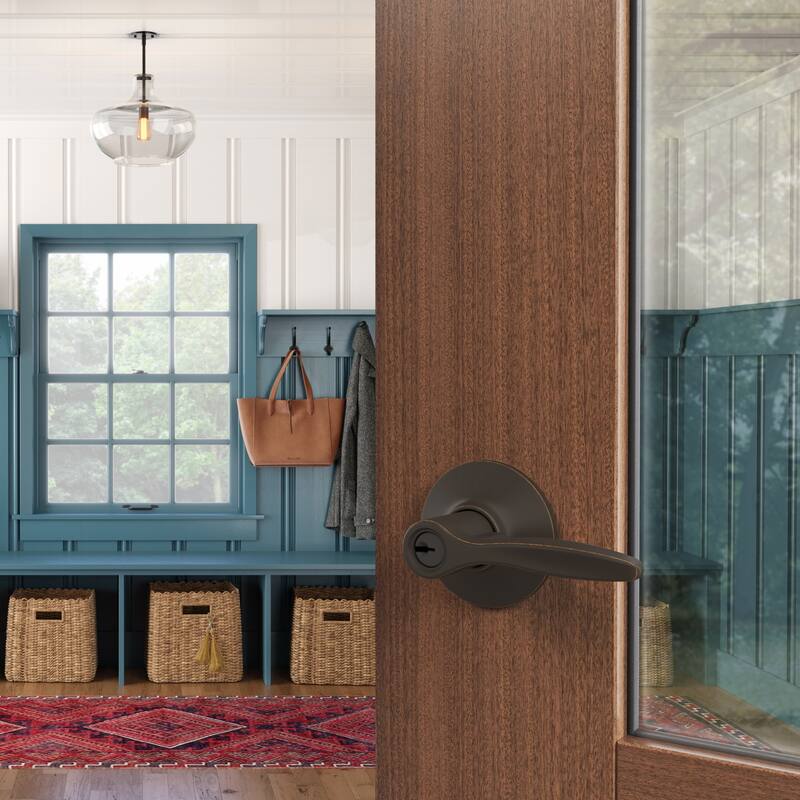 Schlage F51A-DEL Delfayo Single Cylinder Keyed Entry Door Lever Set