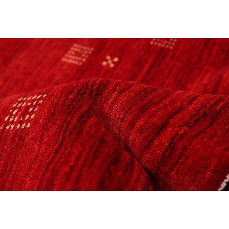 ECARPETGALLERY Hand Loomed Kashkuli Gabbeh Red Wool Rug - 6'4 x 9'7