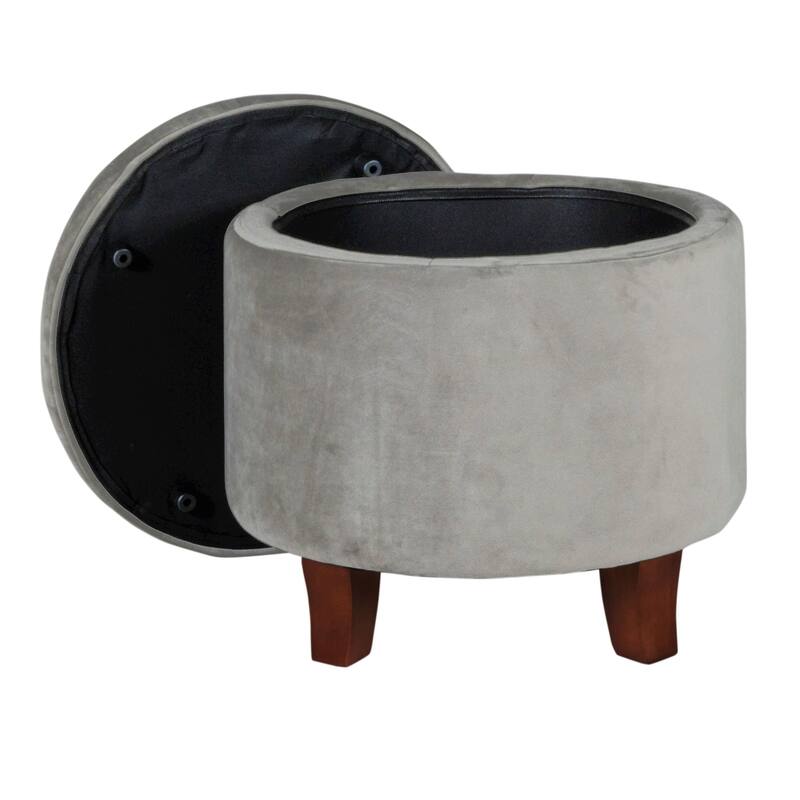 Carson Carrington Hare Button-tufted Round Storage Ottoman