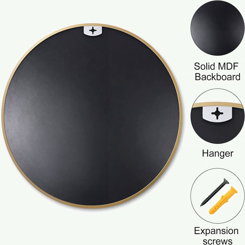 Circle Mirror 30 Inch Brushed Aluminum Frame