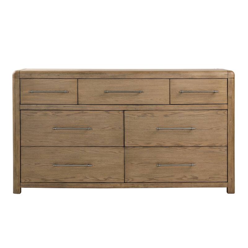 Twilight 7-Drawer Rubberwood Dresser, Natural