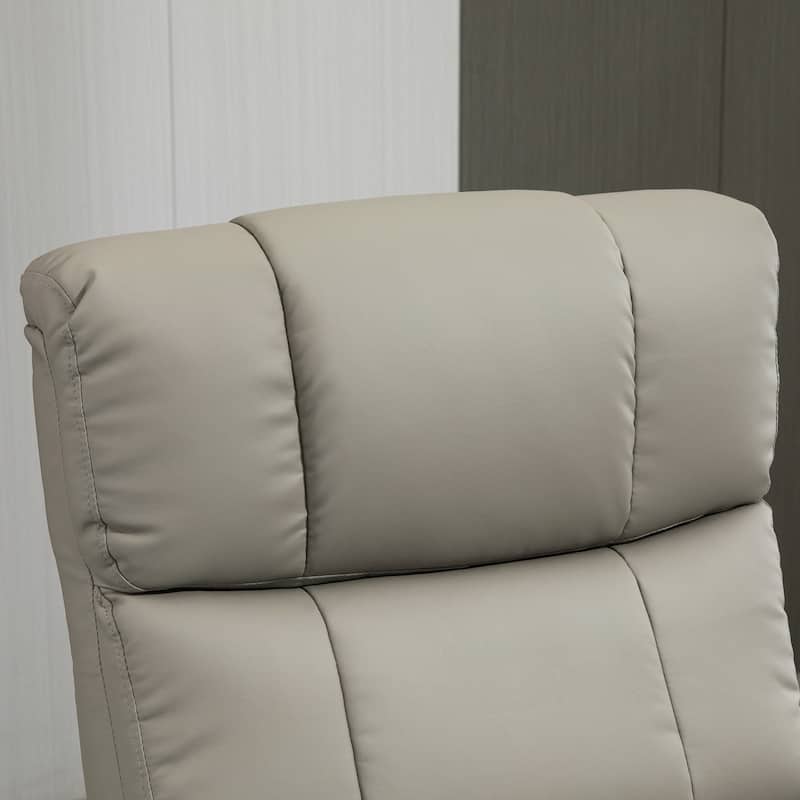 HOMCOM Recliner Chair with Ottoman, Electric Faux Leather Recliner