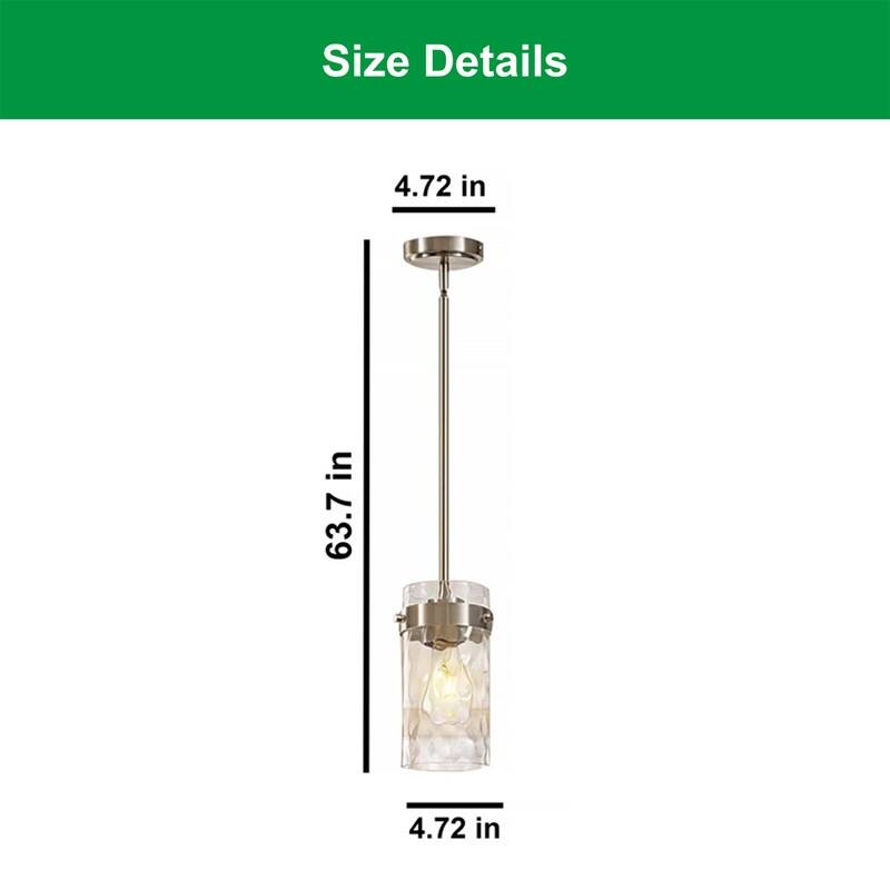 4.72” Bulb light nickel pendant light glass island light