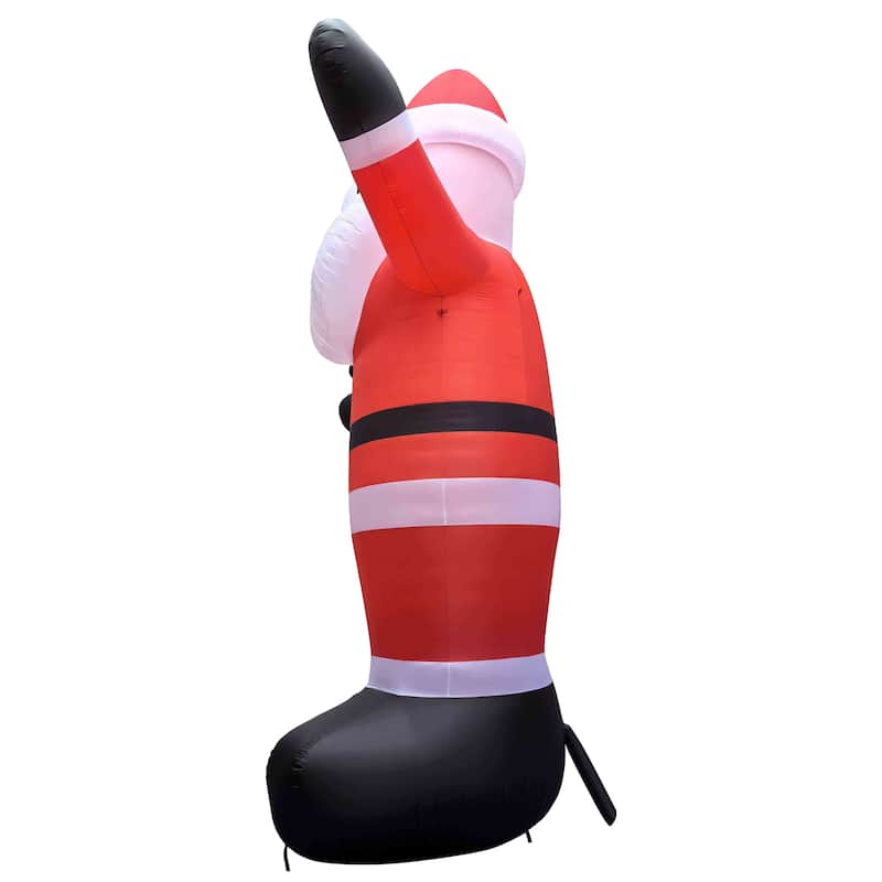 Lighted Inflatable Santa Claus Outdoor Commercial Christmas Decoration - 20' - Red